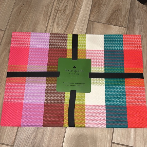 NWT Kate Spade New York plaid placemats set of 6 - Picture 1 of 5